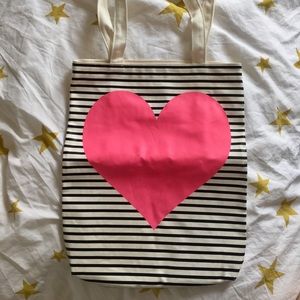 🆕 Ban.do striped heart canvas tote bag